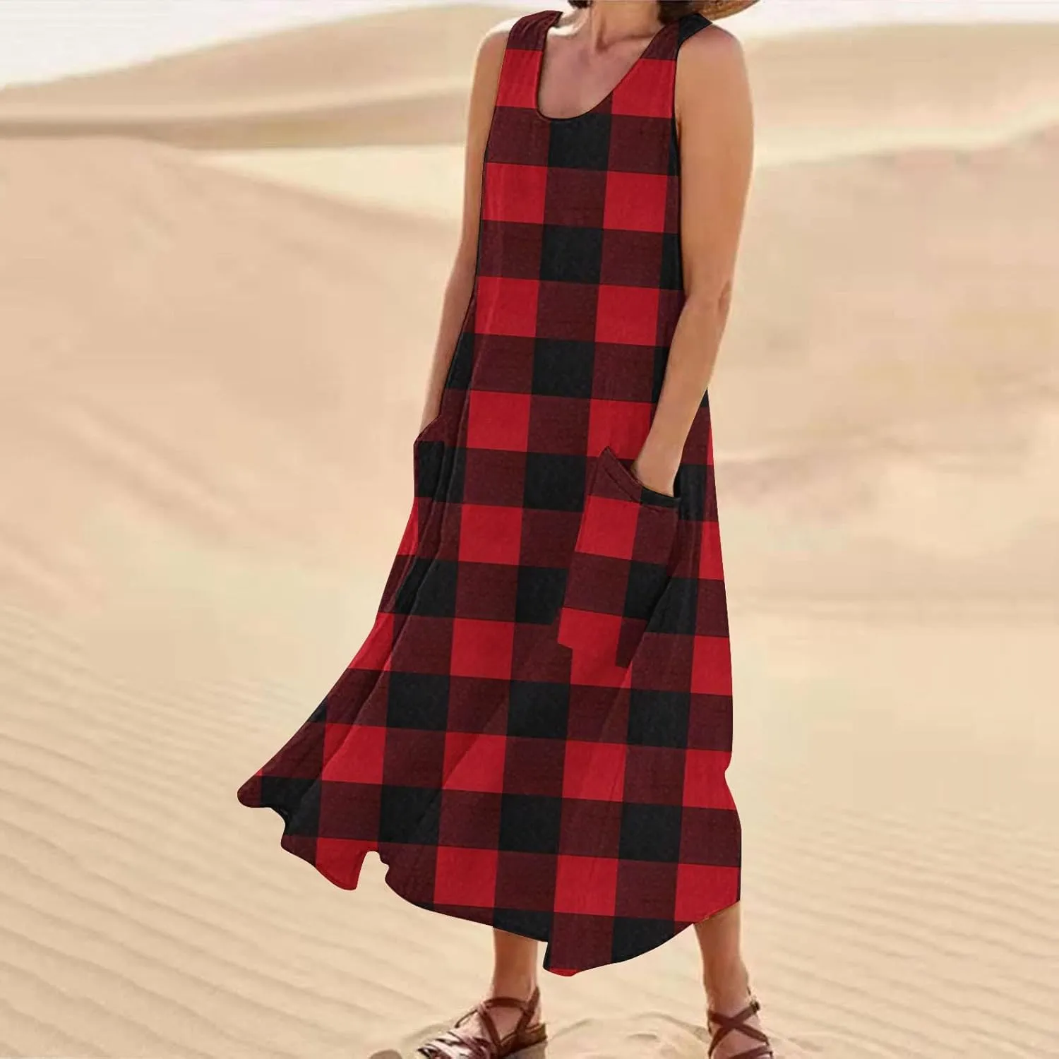 Women Summer Dresses Summer Dresses for Women Plus Size Beach Dress Casual Sundresses Sexy Sleeveless Dress Flowy