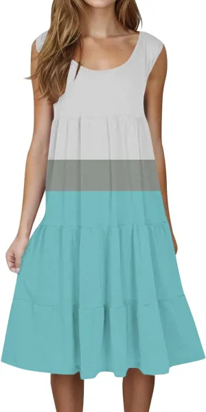Women Summer Dresses Summer Dresses for Women Plus Size Beach Dress Casual Sundresses Sexy Sleeveless Dress Flowy