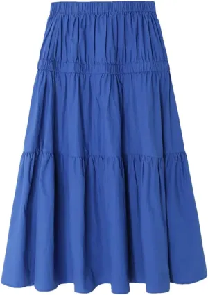 Women Summer High Waist Knit Long Pleated Skirts