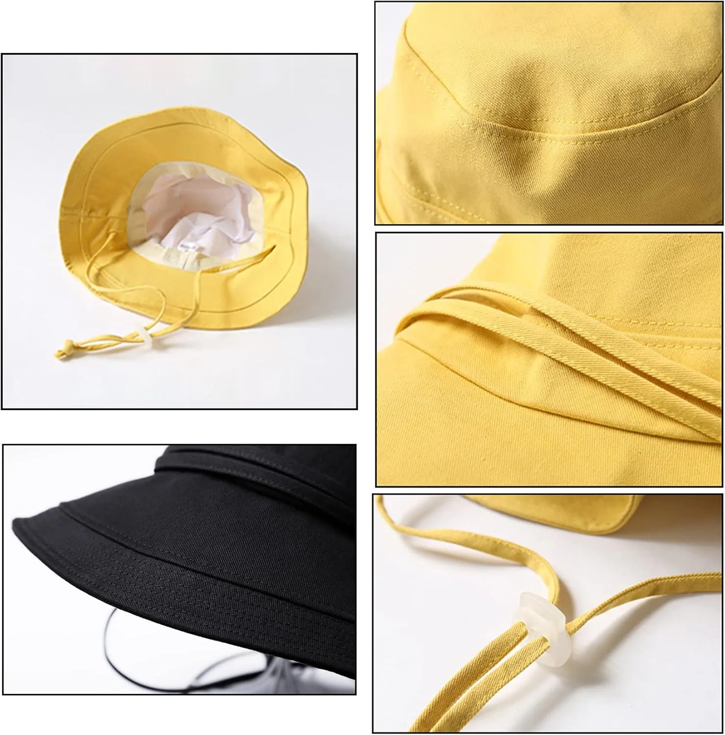 Women Summer Sun Large Brim Hats Foldable Beach Hat Cotton UPF 50  Sun Protection Cap