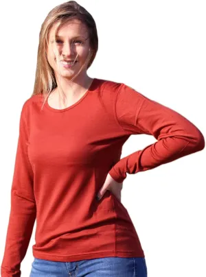 Women's 100% Merino Wool Long Sleeve Shirt - Moisture Wicking - Ultralight and Soft - Odor Base Layer