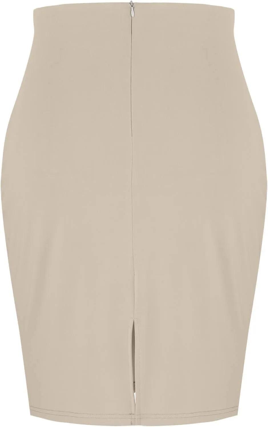 Women's Basic Midi Pencil Skirt Elastic High Waist Casual Formal Business Work Bodycon Stretch Short Wrap Skirts