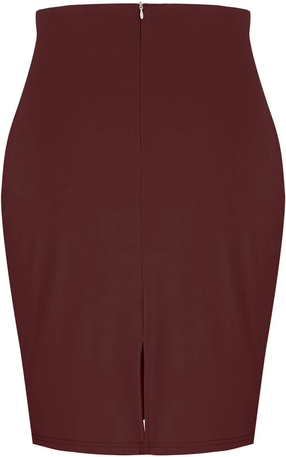 Women's Basic Midi Pencil Skirt Elastic High Waist Casual Formal Business Work Bodycon Stretch Short Wrap Skirts