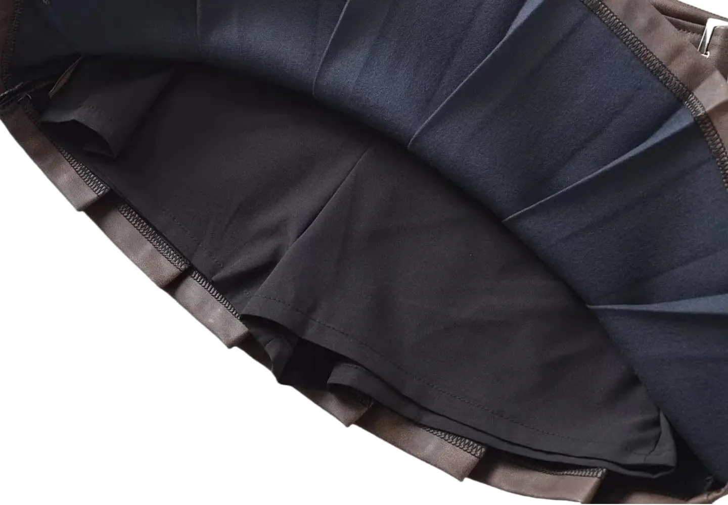 Women's Casual PU Leather Mini Skirt Buckled A-Line Cut Pleated Skirts