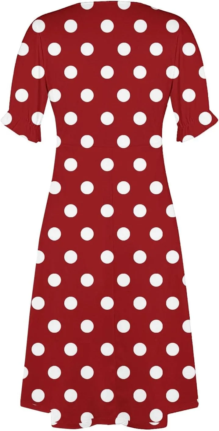 Women's Casual Summer Ruffle Short Sleeve T Shirts Maxi Dress 2025 Spring V Neck Flowy Tiered Boho Beach Dresses