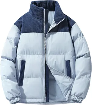 Women's Crop Puffer Jacket Trendy Zip Up Quilted Short Winter Coat Thickened Down Jackets Parkas Outwear with Pockets