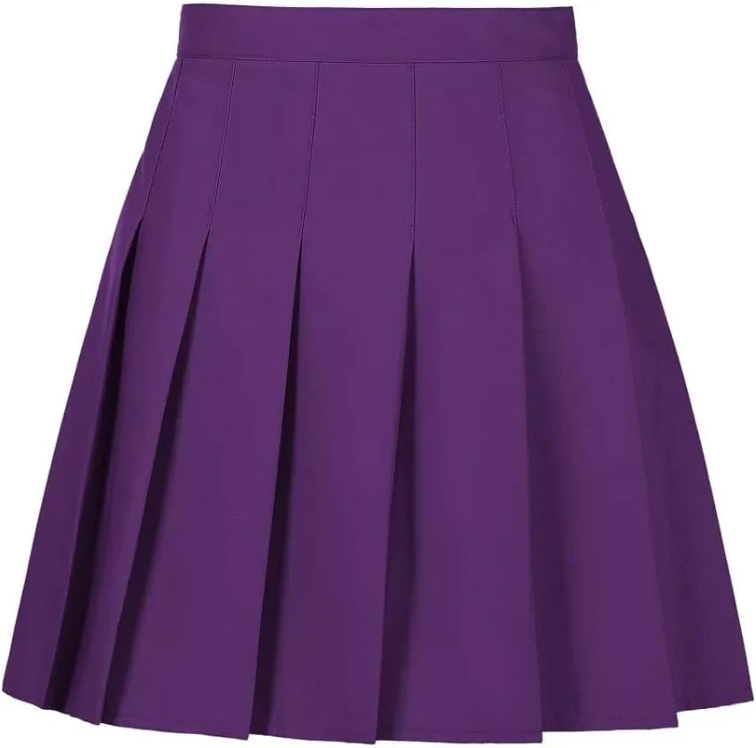 Womens Girls Pleated Tennis Skirts High Waisted A-line Skirt School Uniform Athletic Golf Skorts with Shorts,2T-4XL