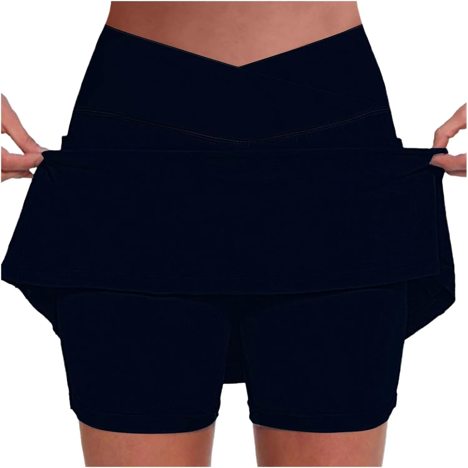 Women's Golf Skirts with Shorts Crossover Athletic Tennis Skorts with Pockets Casual Workout Pickleball Mini Skort