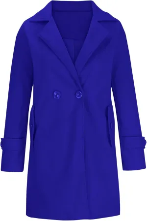 Womens Jacket Wool Blend Coats Vintage Single Breasted Lapel Overcoat Long Sleeve Casual Slim Fit Button Cardigan