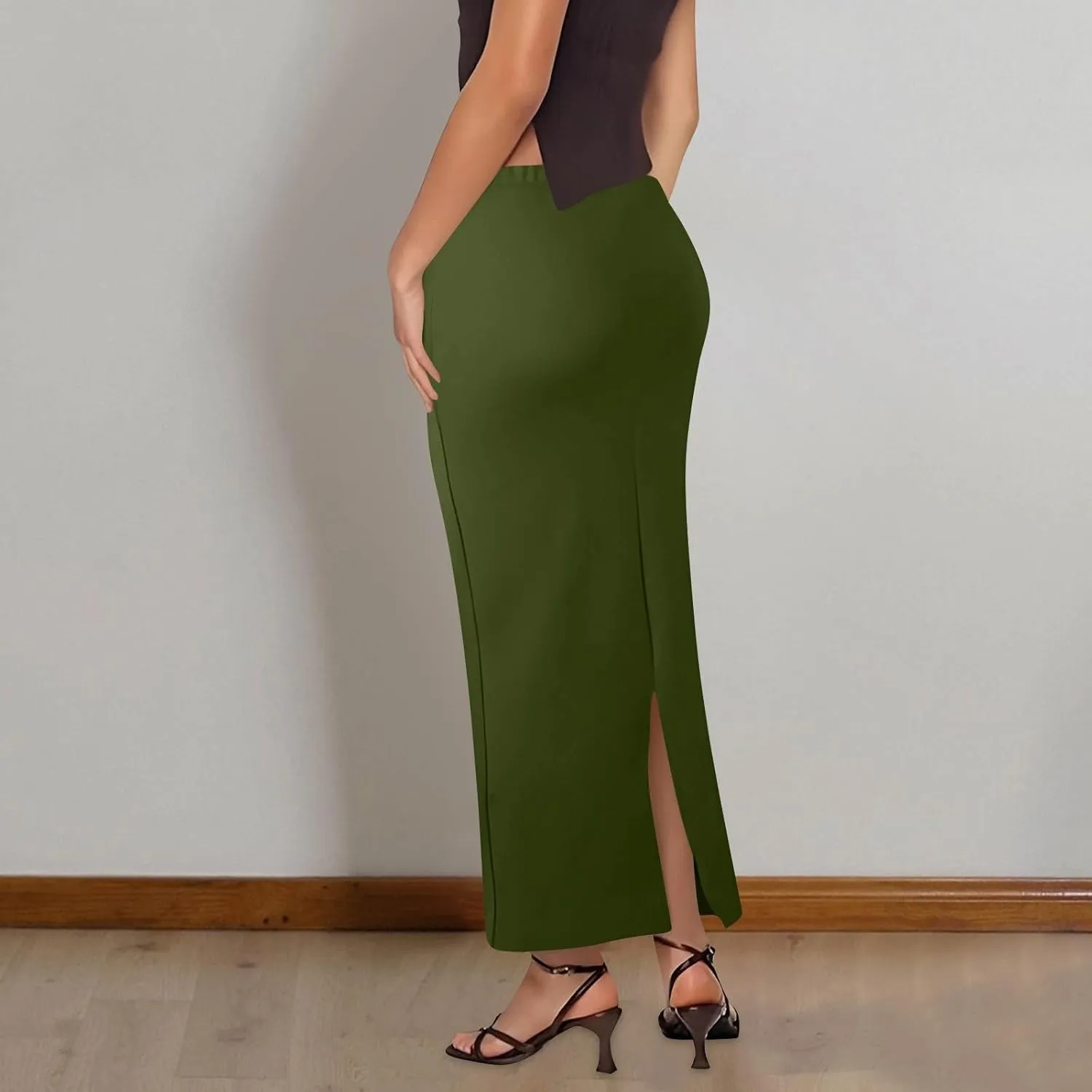 Women's Long Pencil Skirt - High Waisted Summer Fall Y2K Club Bodycon Tight Maxi Skirts