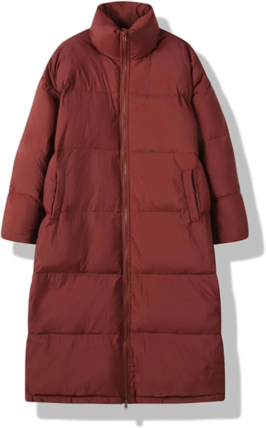 Women's Long Puffer Jacket Oversized Quilted Casual Warm Winter Coat Zip Up Down Jacket Parkas with Pockets Outerwear