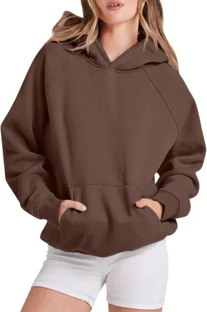 Womens Oversized Hoodies Loose Long Sleeve Pullover Tops with Pockets Solid Hoodies Fall Winter Fashion Clothes 2024