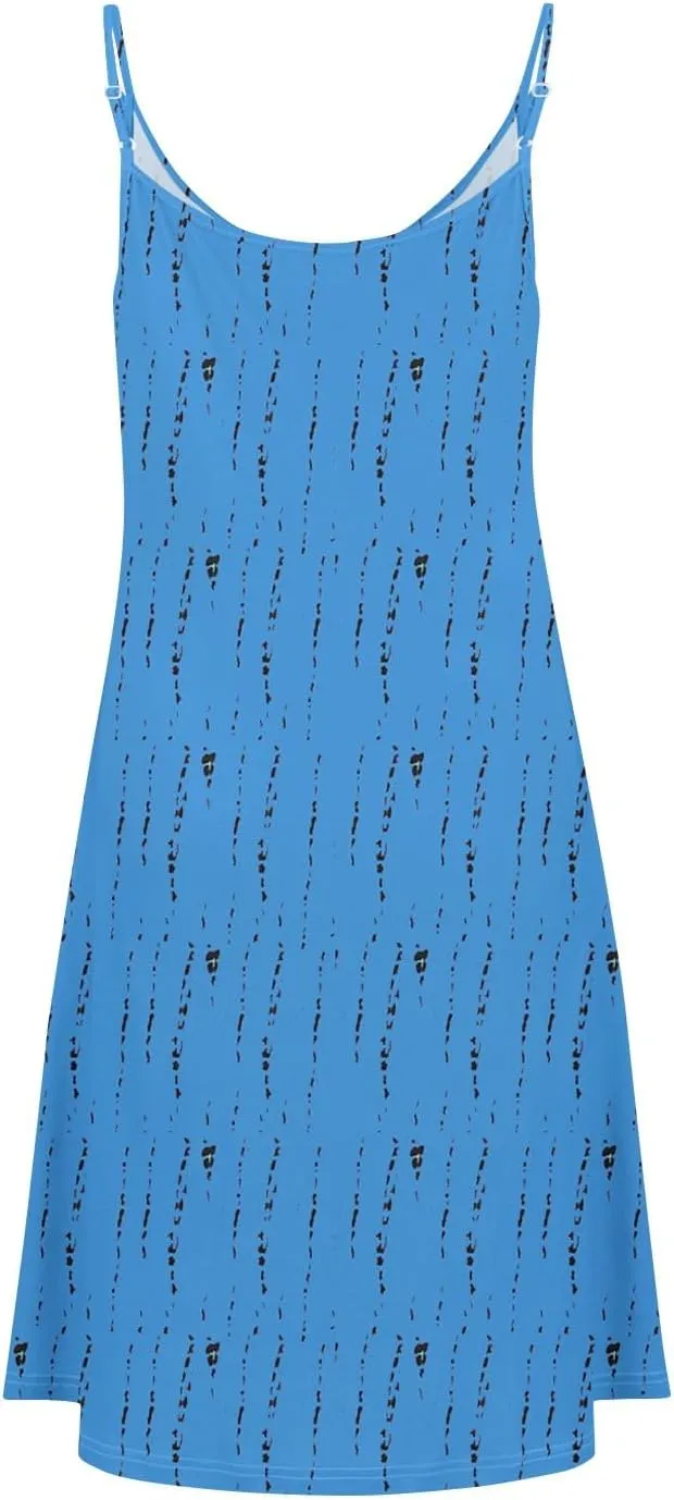 Womens Summer Dresses Floral Beach Mini Dress Button Flowy Sleeveless Beach Cover Up Spaghetti Strap Casual Sundresses