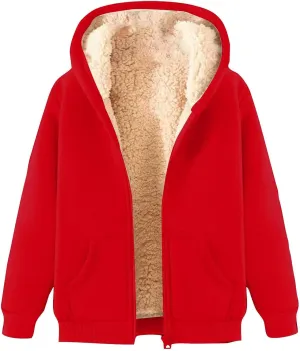Women's Trench Elegant Plain Jacket Long Sleeve Trench Warm Winter Down Coat Button Up Sherpa Fleece Hooded Jackets