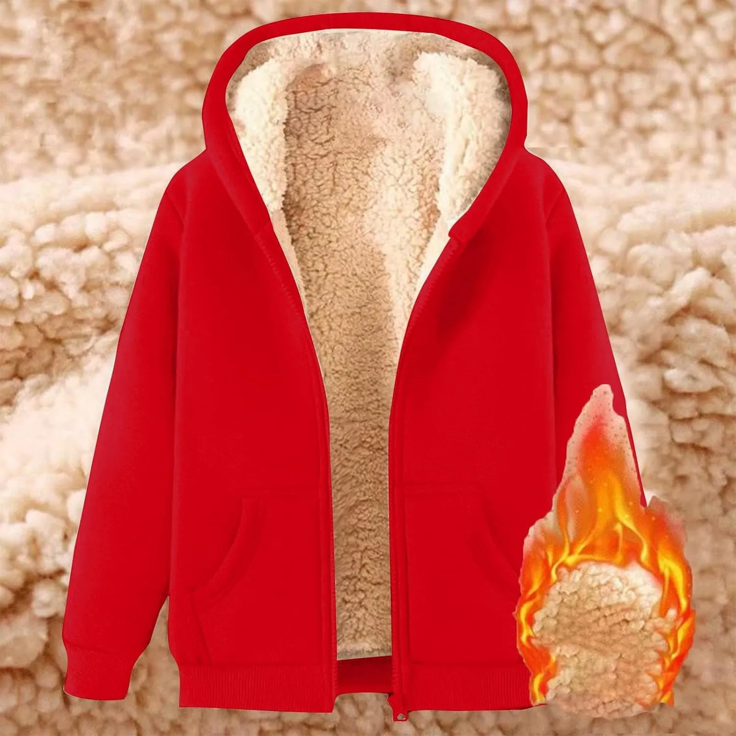 Women's Trench Elegant Plain Jacket Long Sleeve Trench Warm Winter Down Coat Button Up Sherpa Fleece Hooded Jackets