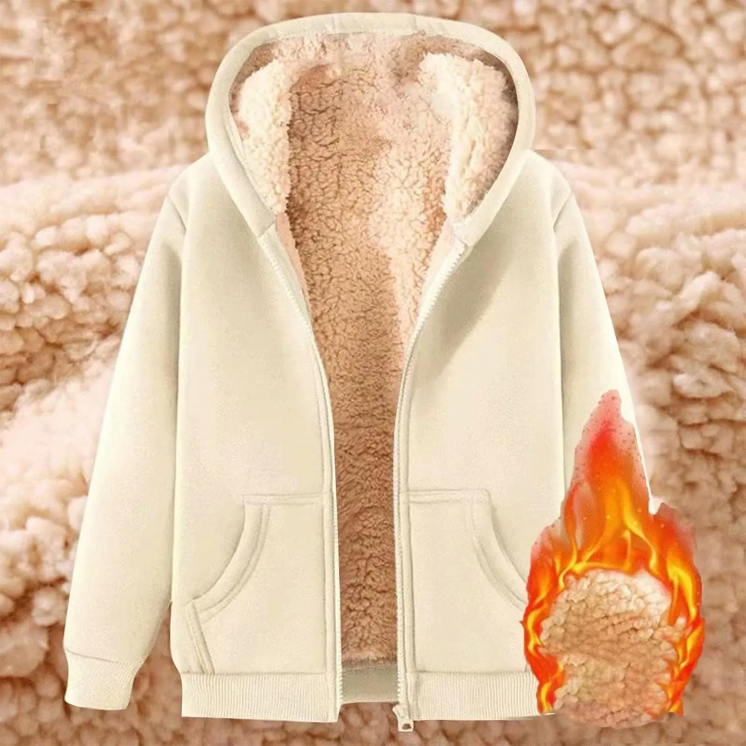 Women's Trench Elegant Plain Jacket Long Sleeve Trench Warm Winter Down Coat Button Up Sherpa Fleece Hooded Jackets