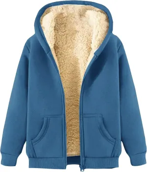 Women's Trench Elegant Plain Jacket Long Sleeve Trench Warm Winter Down Coat Button Up Sherpa Fleece Hooded Jackets