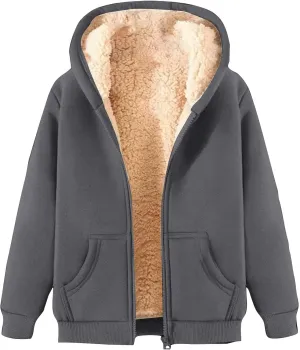 Women's Trench Elegant Plain Jacket Long Sleeve Trench Warm Winter Down Coat Button Up Sherpa Fleece Hooded Jackets