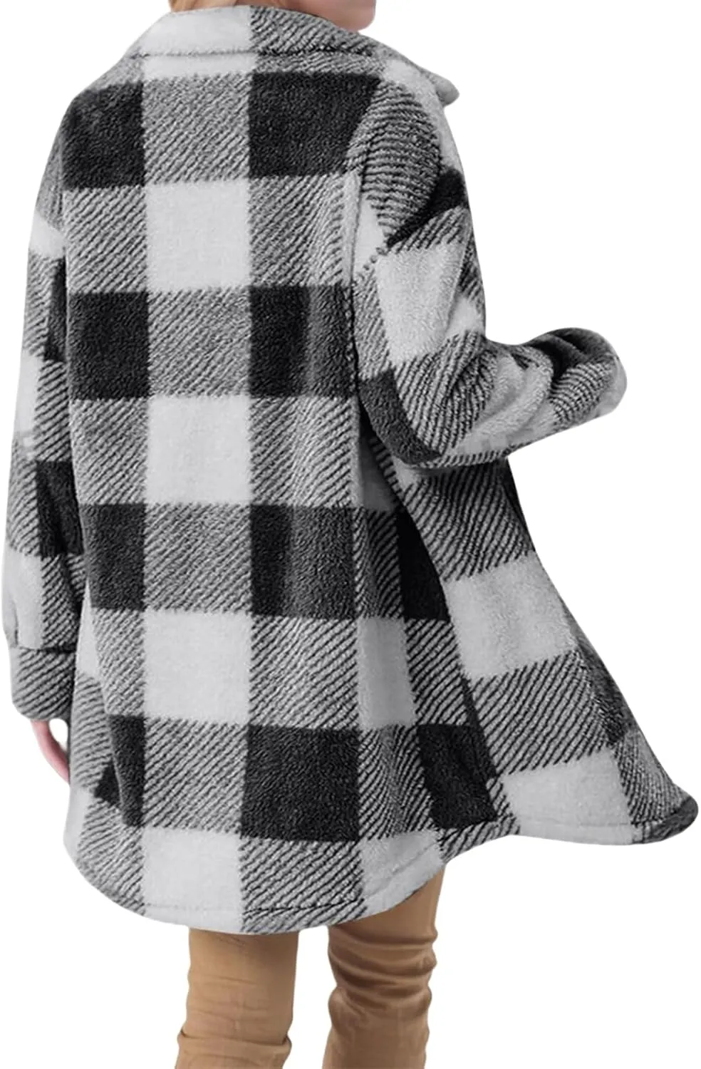 Womens Wool Blend Cardigans Casual Dressy Long Sleeve Open Front Knit Long Cardigan Double Breast Lapel Coats